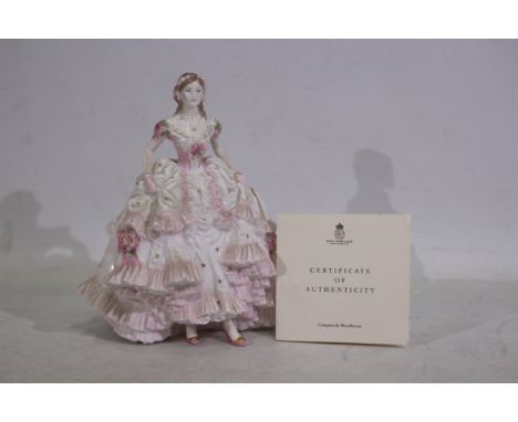 A Royal Worcester for Compton & Woodhouse limited edition lady figure, Royal Debut, numbered 1666/12500, with certificate of 