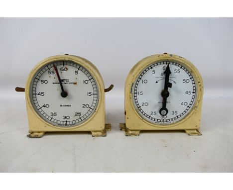 Two vintage Smiths English Clock Systems timers. [2]. [W]