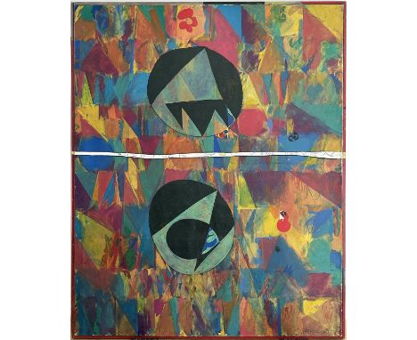 Seidel, Jochen (1924 Bitterfeld - New York 1971) Großfromatige Arbeit "VARIATIONS OF A POEM" IX, so rückseitig betitelt. Öl a