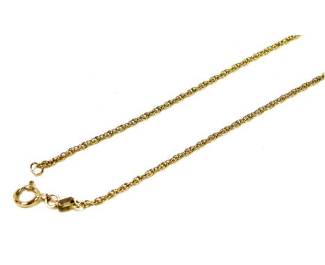 A 9ct gold double oval link neck chain, on a bolt ring clasp, 3.4g.