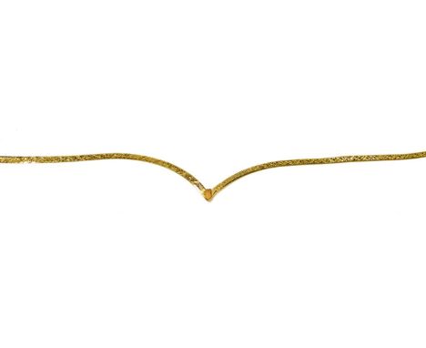 A 9ct gold necklace, on a bolt ring clasp, boxed, 1.7g.