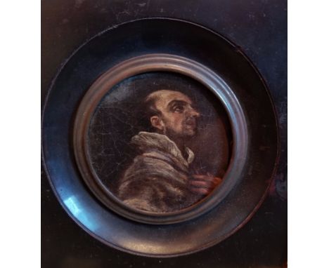 Artist: El Greco, circle of  Title: Portrait of a Monk  Medium: oil on canvas, laid down on board Size: 3 3/8” inches diamete