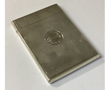 A Victorian silver card case with engine turned decoration. Birmingham 1860. By B&amp;F. Approx. 62 grams. Est. £100 - £150.