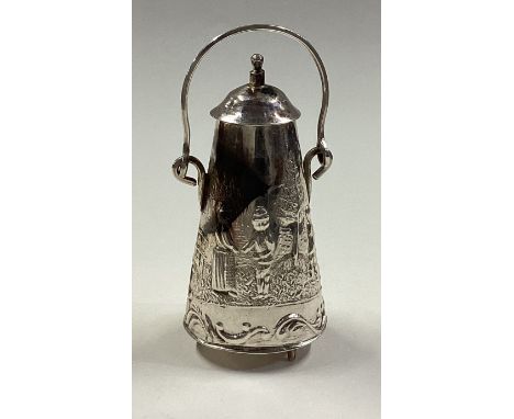 A miniature Dutch silver lidded milk churn. Marked to side. Approx. 28 grams. Est. £30 - £40.