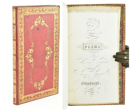 Poetry. 1834 Poems on Various Subjects written by James Cargill. Manuscript, hand written calligraphic text. Bound with 1857 