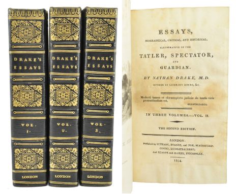 Bindings. 1814 Essays Biographical, Critical, and Historical, illustrative of the Tatler, Spectator, and Guardian. by Nathan 