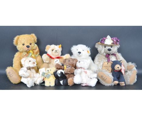 A collection of 20th century vintage artist teddy bears to a Steiff 'Molly' as well as a Steiff from the 'Classic' collection