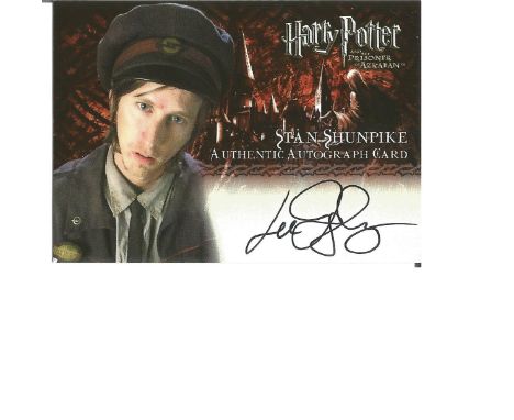Lee Ingleby as Stan Shunpike signed Harry Potter Collection autographed Artbox trading card. Each card has picture of the cha