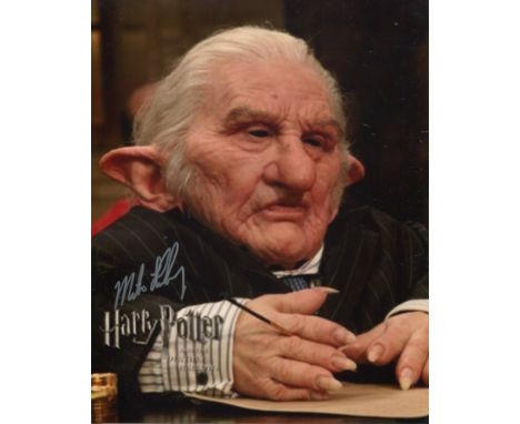 Harry Potter 8x10 Inch Photo From Harry Potter Signed By Actor Michael Henbury Who Played Gringot's Goblin In The Film. Good 