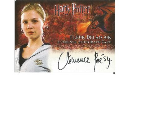Clemence Poesy as Fleur Delacour signed Harry Potter Collection autographed Artbox trading card. Each card has picture of the