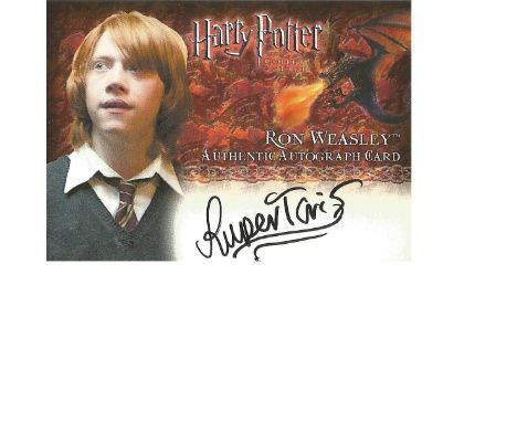 Rupert Grint as Ron Weasley signed Harry Potter Goblet of Fire autographed Artbox trading card. Each. Good Condition. All sig