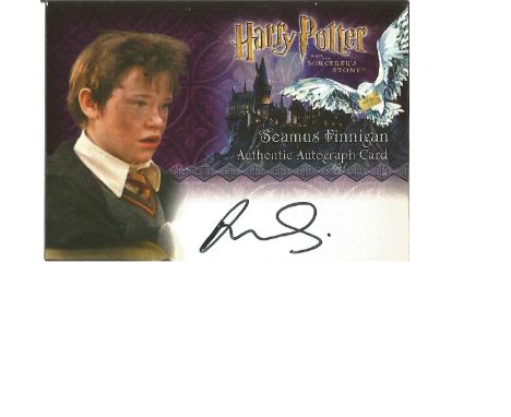 Devon Murray as Seamus Finnigan signed Harry Potter Collection autographed Artbox trading card. Each card has picture of the 