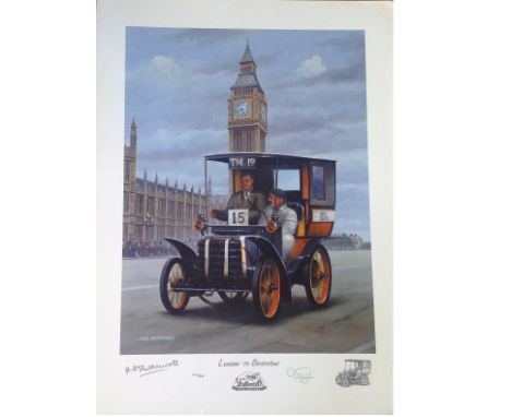 Colour print from The Shuttleworth Collection - London to Brighton. Signed by Shuttleworth. Numbered 107/250. Approx size 20x