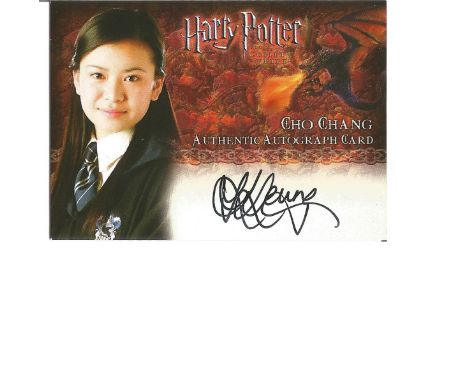 Katie Leung as Cho Chang signed Harry Potter Collection autographed Artbox trading card. Each card has picture of the charact