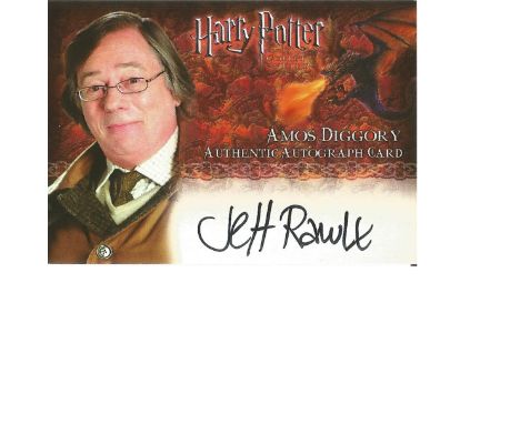 Jerry Rawle as Amos Diggory signed Harry Potter Collection autographed Artbox trading card. Each card has picture of the char