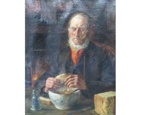 FRAMED OIL ON CANVAS PORTRAIT BY D W SMITH, APPROXIMATELY 55cm x 44cm 