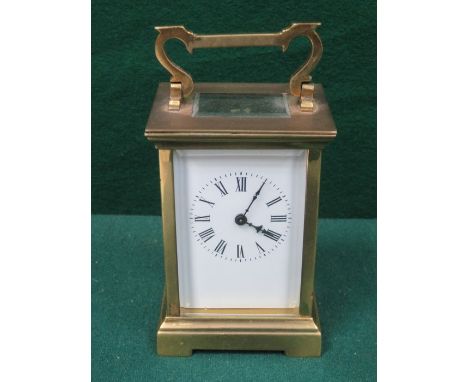 BRASS AND GLASS FRENCH STYLE CARRIAGE CLOCK 