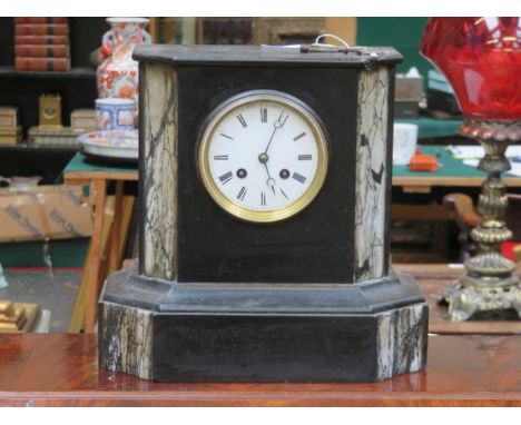 BLACK SLATE MANTEL CLOCK 