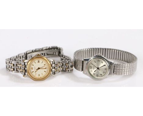 Ladies Sekonda stainless steel wristwatch, the signed silver dial with Arabic numerals, quartz movement, Rotary ladies stainl