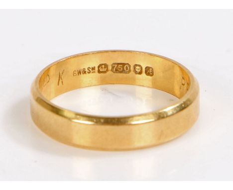 18 carat gold wedding band, ring size K&nbsp; gross weight 2.9 grams&nbsp;