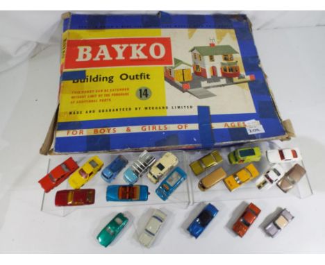 Meccano, Hot Wheels and Matchbox - a Bayco building outfit pieces appear to be VG to E, also includes twenty playworn diecast
