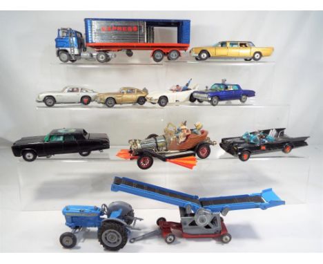 Corgi - 10 unboxed die cast vehicles to includes, 1 x Gold and 1 x Silver James Bond Aston Martins, Toyota, Man from Uncle Ol