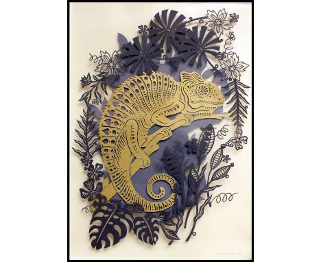 Hazel Partridge (b.1994). 7 of Spades. Paper cut. Signed. 41 x 28cm. Framed. Hazel Partridge: Hazel Partridge is an illustrat