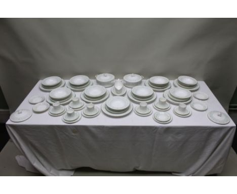 A ROYAL WORCESTER 'ALLEGRO' PATTERNED DINNER SERVICE with varied sizes of plates, serving pieces, cups &amp; saucers, etc. 