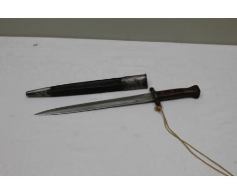A BRITISH M1888 LEE METFORD BAYONET, twin edged blade, (the blade 31.5cm long) various stamps include 'EFD' with broad arrow,