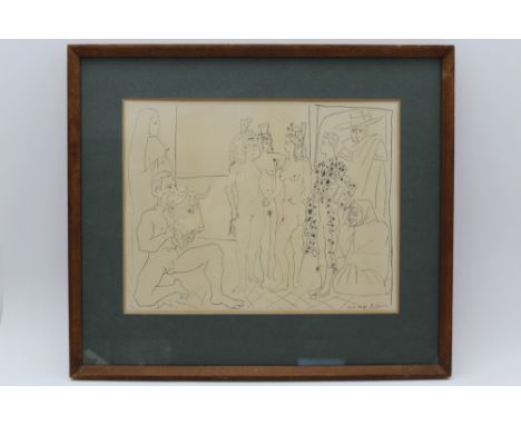 AFTER PABLO PICASSO 'Matador, nudes, Bulls head', lithograph, 25cm x 32cm, No.18 of 50, plain frame, mounted, and glazed 