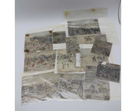 A COLLECTION OF FIFTEEN LATE 19TH CENTURY COLOURED PENCIL DRAWINGS relating to The British Army in India, inscriptions includ