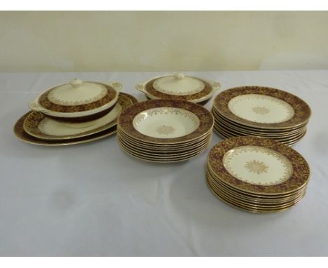 J & G Meakin Golden Court part dinner service to include plates, bowls and serving dishes  (33)