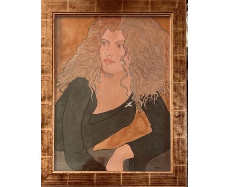 A. YOUNG OIL ON CANVAS PORTRAIT "LONG BLONDE HAIR" APPROX 78 X 58CM

 