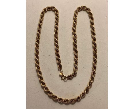 9ct GOLD TORSADE CHAIN, APPROXIMATELY 25cm LONG, WEIGHT APPROXIMATELY 11.2g

 