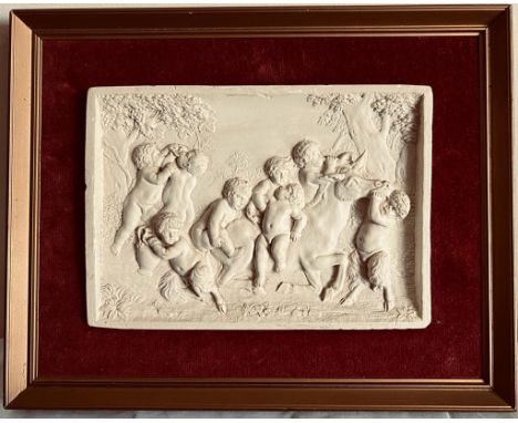 LOW RELIEF CLASSICAL CERAMIC PLAQUE, APPROXIMATELY 11 x 16cm

 