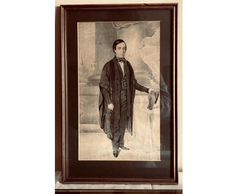 1850 FULL LENGTH WATERCOLOUR PORTRAIT. APPROX. 32 X 19CM

 
