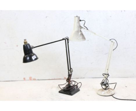 Herbert Terry Black Anglepoise Desk Lamp together with Mid century Cream Anglepoise Desk Lamp 