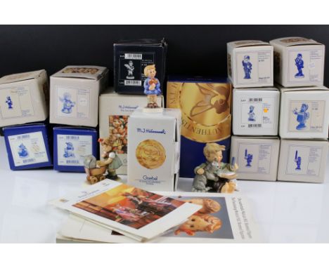 14 Boxed Goebel Hummel figures to include 1884 The Cat's Meow, 1603 Garden Splendor, 636 Advent Candlestick: Girl With Firtre