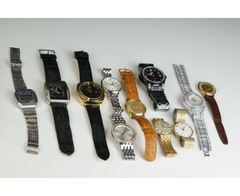 A small collection of vintage and contemporary watches to include Rotary, Timex and Avia examples 