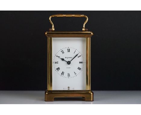 A French Bayard 8 Day brass cased carriage clock. 