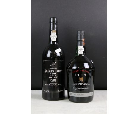 A bottle of Quarles Harris 1977 vintage port together with a bottle of M&amp;S finest reserve port, both sealed. 