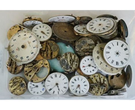 Collection of vintage watch dials and movements, to include ceramic 