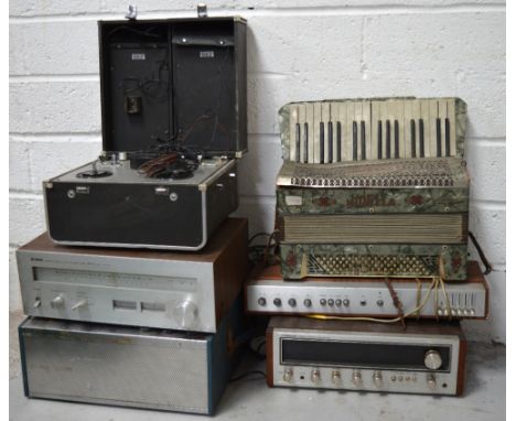 A quantity of musical equipment to include a Pioneer stereo receiver Model SX-434, a Yamaha Natrural Sound AM/FM stereo tuner