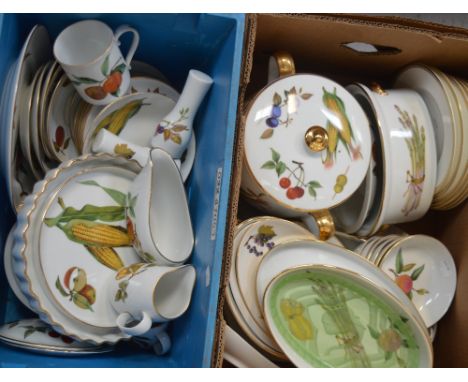 A large quantity of Royal Worcester 'Evesham' to include quiche dishes, sauce boats, plates, tureens etc.