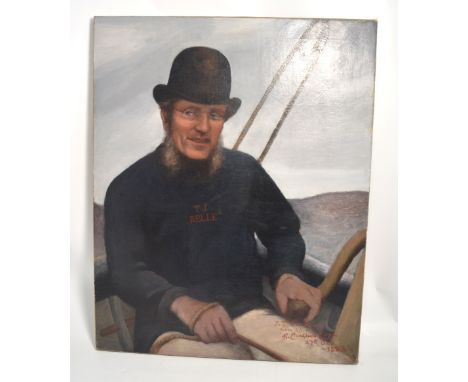 REGINALD CLEVELAND COXE (1855-1927); oil on relined canvas, 'J.T. Jackson' portrait study of a sailor, signed, inscribed and 