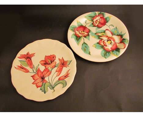 Two Clarice Cliff chargers