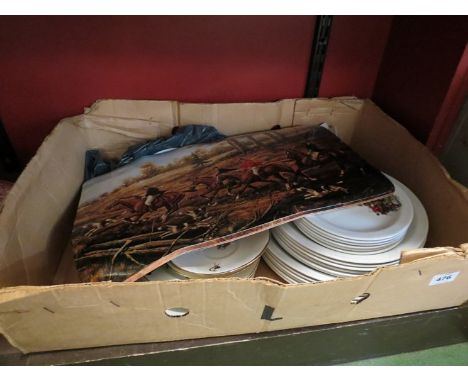A quantity of Petrie pottery hunting scene wares