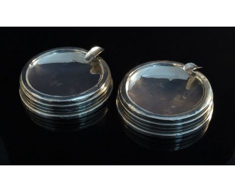 Two silver presentation ashtrays with engraved detail to centre "Captain R. Miles 1951-53", Birmingham 1952