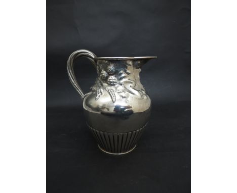 An American coin silver pitcher by H Haddock of Boston, circa 1820,23cm tall, 734g with minister dedication 