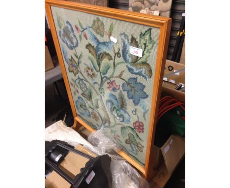 A TAPESTRY FIRE SCREEN 